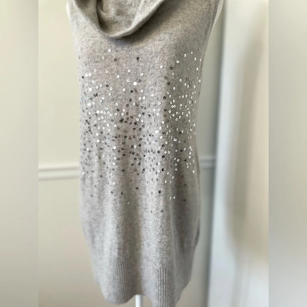 Zara Angora Blend Sequin Cowl Sleeveless Sweater M - Picture 6 of 8